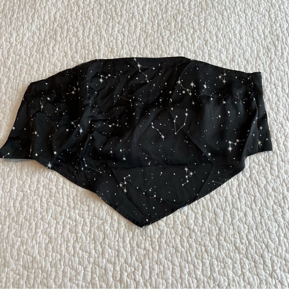 ✨ G‎ Women’s Black Constellation Crop Bandeau Top Small
